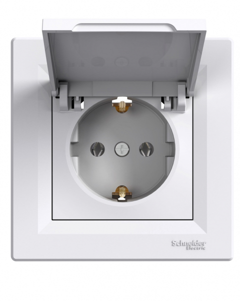 Schneider Asfora - Schutzkontakt Steckdose mit Deckel